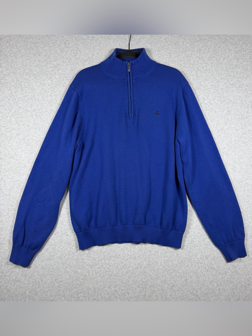 Brooks Brothers 346 Blue Knit 1/4 Zip Sweater 100% Supima cotton Men’s XL
